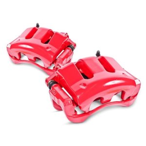 Dodge Ram 1500 Van Brake Calipers - Front - PowerStop - Powder Coated with Brackets - Red - `98-`02 Dodge Ram 1500 Van Brake Calipers - Front - PowerStop - Powder Coated with Brackets - Red - `98-`02
