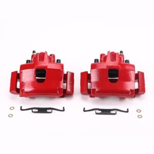 Chrysler Town & Country Brake Calipers (2) - Front - PowerStop - High-Temp Powder Coated - Red - `01-`07
