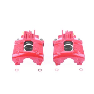 Ford Focus Brake Calipers - Front - PowerStop - Powder Coated - Red - `00-`04