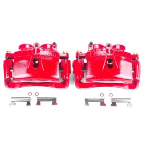 Chevrolet Express 3500 Brake Calipers - Front - PowerStop - Powder Coated w/Brackets - Red - `03-`19