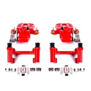 Ford Mustang Brake Calipers (2) - Rear - PowerStop - Floating Manual Parking Brake Caliper with Bracket - Red - `94-`04