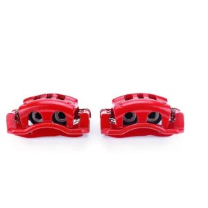 Ford Crown Victoria Brake Calipers - Front - PowerStop - High-Temp Red Powder Coated - Red - `03-`11