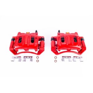 Dodge Dakota Brake Calipers - Front - PowerStop - Powder Coated - Red - `03-`04