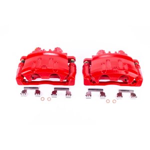 Cadillac CTS Brake Calipers - Front - PowerStop - Powder Coated - Red - `03-`07