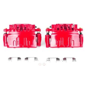 Cadillac CTS Brake Calipers - Front - PowerStop - Powder Coated - Red - `03-`07