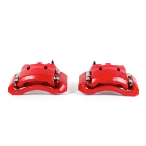 Dodge Ram 1500 Brake Calipers - Front - PowerStop - Powder Coated + Brackets - Red - `06-`08