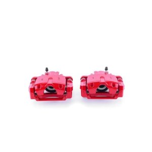 Cadillac SRX Brake Calipers (Pair) - Rear - PowerStop - Powder Coated - Red - `04-`09