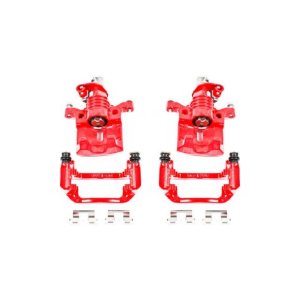Buick Allure Brake Calipers - Rear - PowerStop - Powder Coated + Brackets - Red - `05-`09