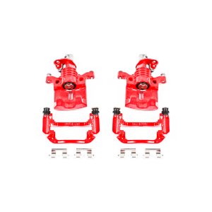 Buick Allure Brake Calipers - Rear - PowerStop - Powder Coated + Brackets - Red - `05-`09