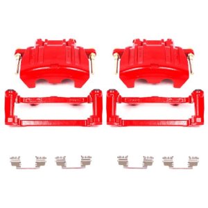 Dodge Magnum Brake Calipers - Front - PowerStop - Red Powder Coated - Red - `05-`08