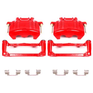 Dodge Magnum Brake Calipers - Front - PowerStop - Red Powder Coated - Red - `05-`08