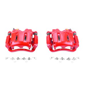 Ford F-250 Super Duty Brake Calipers - Front - PowerStop - Powder Coated - Red - `05-`12