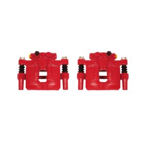 Chrysler Sebring Brake Calipers - Rear - PowerStop - High-Temp Red Powder Coated, Floating Caliper with Bracket - Red - `07-`10