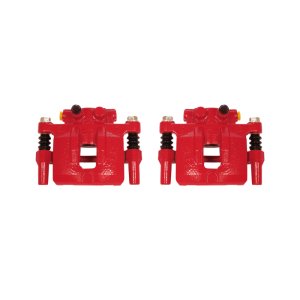 Chrysler Sebring Brake Calipers - Rear - PowerStop - High-Temp Red Powder Coated, Floating Caliper with Bracket - Red - `07-`10