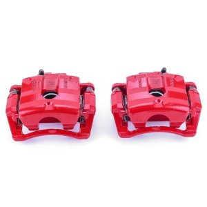 Cadillac CTS Brake Calipers - Rear - PowerStop - Powder Coated, With Brackets - Red - `08-`09