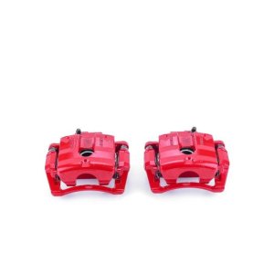 Cadillac CTS Brake Calipers - Rear - PowerStop - Powder Coated, With Brackets - Red - `08-`09