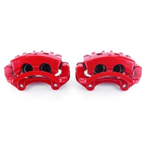 Cadillac CTS Disc Brake Caliper Set - Front - PowerStop - Powder Coated w/Brackets - Red - `08-`14