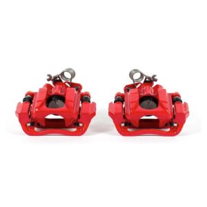 Ford Explorer Brake Calipers - Rear (2) - PowerStop - Powder Coated, with Brackets - Red - `11-`16