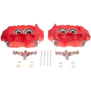Hyundai Genesis Brake Calipers - Front - PowerStop - Powder Coated - Red - `09-`14