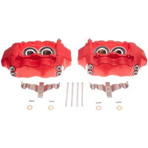 Hyundai Genesis Brake Calipers - Front - PowerStop - Powder Coated - Red - `09-`14