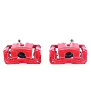 Hyundai Genesis Brake Calipers - Rear - PowerStop - Powder Coated - Red - `09-`11