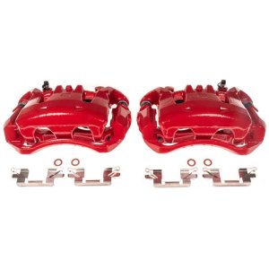 Nissan Leaf Brake Calipers (2) - Front - PowerStop - Powder Coated - Red - `11-`13