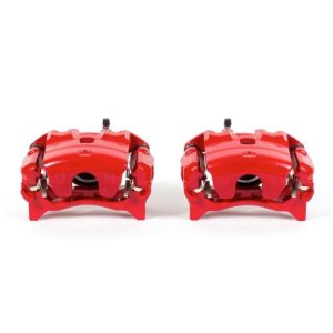 Nissan Altima Brake Calipers - Front - PowerStop - Powder Coated with Brackets - Red - `13-`17