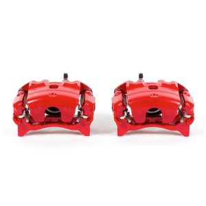 Nissan Altima Brake Calipers - Front - PowerStop - Powder Coated with Brackets - Red - `13-`17