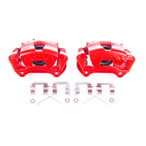 Hyundai Sonata Brake Calipers - Front - PowerStop - Powder Coated with Brackets - Red - `15-`18