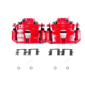 Hyundai Sonata Brake Calipers - Front - PowerStop - Powder Coated with Brackets - Red - `15-`18