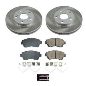 Toyota Camry Brake Kit - Front - PowerStop - Semi-Coated Rotors + Z17 Evolution Plus Ceramic Pads - `00-`01
