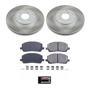 Toyota Highlander Brake Kit - Front - PowerStop - Semi-Coated Rotors + Z17 Evolution Plus Ceramic Pads - `01-`07