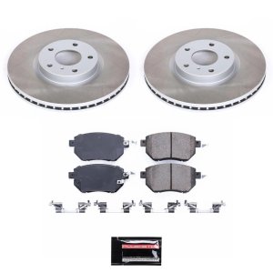 Nissan Murano Brake Kit - Front - PowerStop - Semi-Coated Rotors + Z17 Evolution Plus Ceramic Pads - `06-`07