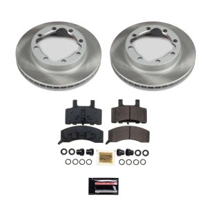 GMC K3500 Brake Kit - Front - PowerStop - Semi-Coated Rotors + Z17 Evolution Plus Low-Dust Ceramic Pads - `88-`00