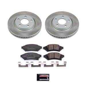 Pontiac Grand Prix Brake Kit - Front - PowerStop - Semi-Coated Rotors + Z17 Evolution Plus Low-Dust Ceramic Pads - 2004