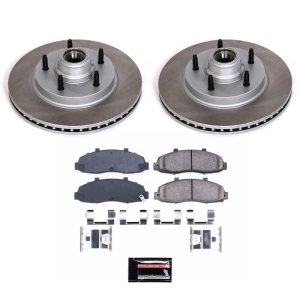 Ford F-150 Brake Kit - Front - PowerStop - Semi-Coated Rotors + Z17 Evolution Plus Low-Dust Ceramic Pads - `97-`00