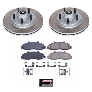 Lincoln Blackwood Brake Kit - Front - PowerStop - Semi-Coated Rotors + Z17 Evolution Plus Low-Dust Ceramic Pads - 2002