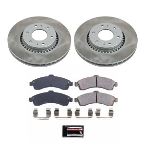 Saab 9-7x Brake Kit - Front - PowerStop - Semi-Coated Rotors + Z17 Evolution Plus Ceramic Pads - 2005