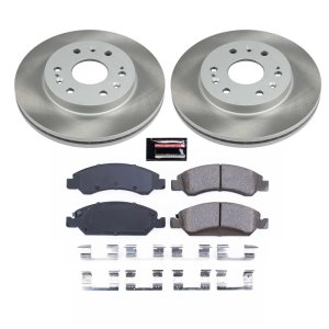 GMC Yukon XL Brake Kit - Front - PowerStop - Semi-Coated Rotors + Z17 Evolution Plus Low-Dust Ceramic Pads - `15-`20