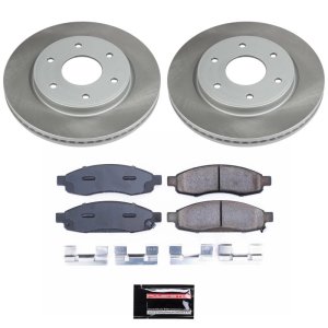 Nissan TITAN Brake Kit - Front - PowerStop - Semi-Coated Rotors + Z17 Evolution Plus Ceramic Pads - `05-`07