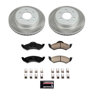 Dodge Durango Brake Kit - Front - PowerStop - Semi-Coated Rotors + Z17 Evolution Plus Low-Dust Ceramic Pads - `00-`02