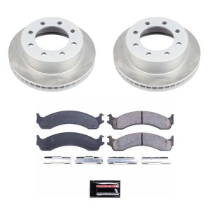 Dodge Ram 3500 Brake Kit - Front - PowerStop - Semi-Coated Rotors + Z17 Evolution Plus Low-Dust Ceramic Pads - `00-`02