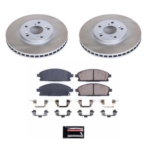 Acura MDX Brake Kit - Front - PowerStop - Semi-Coated Rotors + Z17 Evolution Plus Low-Dust Ceramic Pads - `03-`06