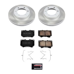 Toyota Tundra Brake Kit - Front - PowerStop - Semi-Coated Rotors + Z17 Evolution Plus Low-Dust Ceramic Pads - `00-`02