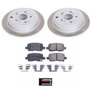Honda Pilot Brake Kit - Rear - PowerStop - Semi-Coated Rotors + Z17 Evolution Plus Low-Dust Ceramic Pads - `03-`08