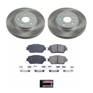 Toyota Camry Brake Kit - Front - PowerStop - Semi-Coated Rotors + Z17 Evolution Plus Low-Dust Ceramic Pads - `02-`04
