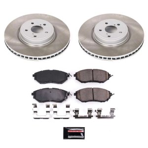 Subaru Outback Brake Kit - Front - PowerStop - Semi-Coated Rotors + Blank Pads - `10-`14
