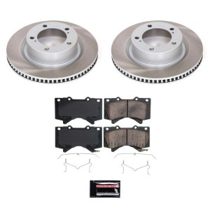 Toyota Tundra Brake Kit - Front - PowerStop - Semi-Coated Rotors + Z17 Evolution Plus Ceramic Pads - `07-`21