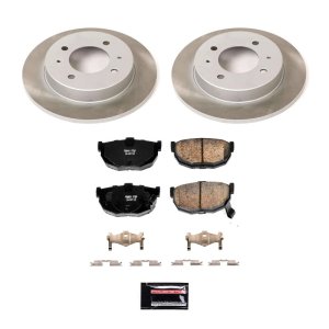 Hyundai Tiburon Brake Kit - Rear - PowerStop - Semi-Coated Rotors + Z17 Evolution Plus Ceramic Pads - `97-`01
