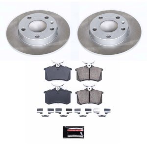 Audi A4 Quattro Brake Kit - Rear - PowerStop - Semi-Coated Rotors + Z17 Evolution Plus Low-Dust Ceramic Pads - silver - `02-`05